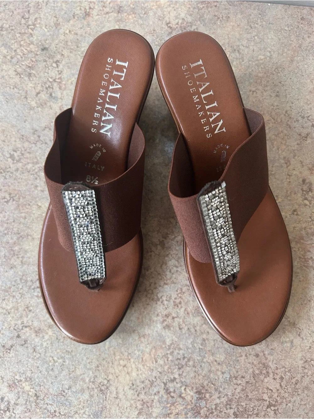 Italian Shoemakers Made in Italy Brown Wedge Heels size 8.5